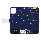 Amasyuiroのmagboxシリーズ　猫月夜 Book-Style Smartphone Case:Opened (outside)