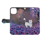 白南風諷こ ◇◇◇ みちのくの田園絵師の夢中猫　The Cat I met in my dream Book-Style Smartphone Case:Opened (outside)