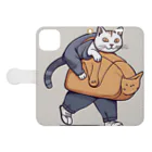 aoking_の不思議猫 Book-Style Smartphone Case:Opened (outside)