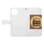 FUJIMON shopのバーガーバーガー Book-Style Smartphone Case:Opened (outside)