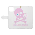 DOLCEOSSOのDOLCE OSSO ”ドルチェ オッソ”　ピンク Book-Style Smartphone Case:Opened (outside)