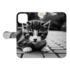 cat-parkのこんにちは Book-Style Smartphone Case:Opened (outside)