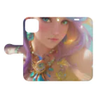 💖宇宙整体♪🌈♪こころからだチャンネル♪💖の universal mermaid  LARA Book-Style Smartphone Case:Opened (outside)