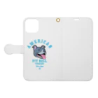 LONESOME TYPE ススのLove❤️Dogs（アメリカンピットブルテリア・青鼻） Book-Style Smartphone Case:Opened (outside)