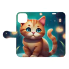 春乃遊羽アイディアイラストショップの可愛い猫のイラスト Book-Style Smartphone Case:Opened (outside)