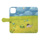 yuuwa sachi の菜の花畑インコたち Book-Style Smartphone Case:Opened (outside)