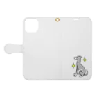 Cute mascot dogsのItalian Greyhound. Book-Style Smartphone Case:Opened (outside)