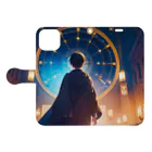 卯月なのかのClock Journey  〜一対の針が紡ぐ絶え間ない調べの旅〜　No.4 「星時計」 手帳型スマホケースを開いた場合(外側)