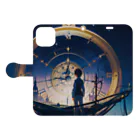 卯月なのかのClock Journey  〜一対の針が紡ぐ絶え間ない調べの旅〜　No.2 「The Remaining Time」 Book-Style Smartphone Case:Opened (outside)