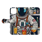 宇宙開発デザイン科の宇宙飛行士のバーテンダー Book-Style Smartphone Case:Opened (outside)