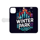 Lock-onの【WINTER PARK】VOL.01 手帳型スマホケースを開いた場合(外側)