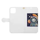 star tripの願いを叶えるねこ　宇宙版 Book-Style Smartphone Case:Opened (outside)