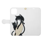 ChamarelliArtの黒猫の少女 Book-Style Smartphone Case:Opened (outside)