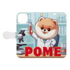 Pom-Dog'sのポメサイエンティスト Book-Style Smartphone Case:Opened (outside)