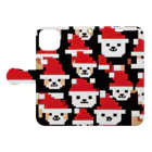 ruiruirのドット絵の犬　クリスマス Book-Style Smartphone Case:Opened (outside)