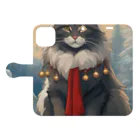 ruiruirの猫　冬　クリスマス Book-Style Smartphone Case:Opened (outside)