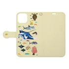 uminomadoの八重山の海の中 iPhone14 Book-Style Smartphone Case:Opened (outside)