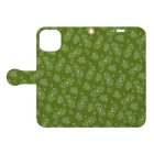 B-catの微生物パターン緑_アイテムいろいろ Book-Style Smartphone Case:Opened (outside)