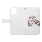 mini_asuの猫語 with cat Book-Style Smartphone Case:Opened (outside)