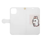 pekikoのうさぎの梅 Book-Style Smartphone Case:Opened (outside)