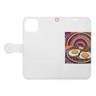 PSYCHEDELIC ARTのPSYCHEDELIC目玉焼き Book-Style Smartphone Case:Opened (outside)