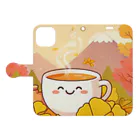 chapinnuのイチョウと紅茶シリーズ② Book-Style Smartphone Case:Opened (outside)