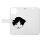 TADAJA NATSUKANUの懐いてないねこ（ラク太郎） Book-Style Smartphone Case:Opened (outside)