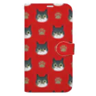 サバ白雑種猫のなめこちゃん屋のなめこパターン（赤） Book-Style Smartphone Case