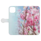 akane_art（茜音工房）の花フォト（八重桜） Book-Style Smartphone Case:Opened (outside)