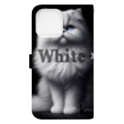 PALA's SHOP　cool、シュール、古風、和風、のPersian cat Book-Style Smartphone Case :back