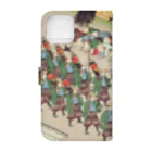 浮世絵ショップ のどぐろ　UKIYOE SHOP NODOGUROの東海道　高縄牛ご屋 / Tokaido Takanawa cow shed Book-Style Smartphone Case :back