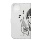 kibou0304の音楽を聴く女の子 Book-Style Smartphone Case :back