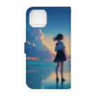 卯月なのかのCrystal Journey　〜美麗で神聖、どこか厳かな結晶の旅〜　No.2「氷面鏡」 Book-Style Smartphone Case :back