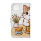 zuuu-の猫くんの豪華なカフェごはん♪ Book-Style Smartphone Case :back