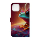 ilovefrogの宇宙の中に浮かぶベルツノガエル Book-Style Smartphone Case :back