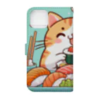 zuuu-の☆す☆し☆ね☆こ☆ Book-Style Smartphone Case :back