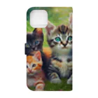 Colorful Canvasの猫ちゃん大集合 Book-Style Smartphone Case :back