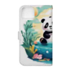 waterpandaの水辺のパンダ Book-Style Smartphone Case :back