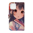 推しの美少女とアイドルの和服が似合う美人姉妹 Book-Style Smartphone Case :back