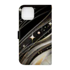 Black_White_Goldの流れ星 Book-Style Smartphone Case :back