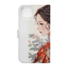 AQUAMETAVERSEの和服姿の女性　sanae 2074 Book-Style Smartphone Case :back