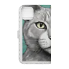 にゃんこーねこのドアップ猫 Book-Style Smartphone Case :back