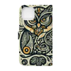 kotpopのSymmetrical Owls Book-Style Smartphone Case :back