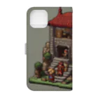 レトロゲームイラストのレトロゲードット絵ファミコン Book-Style Smartphone Case :back