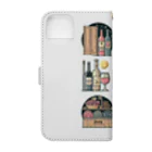 MOONY'S Wine Closetの夢心地な月夜の小さなワイン屋さん Book-Style Smartphone Case :back