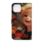 AQUAMETAVERSEの花に囲まれて幸せいっぱいの少女　なでしこ1478 Book-Style Smartphone Case :back