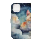 星降る夜にの星雲猫 Book-Style Smartphone Case :back