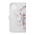 studio AzurのAria 猫神召喚 ディフォルメ  Book-Style Smartphone Case :back