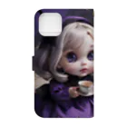 【ホラー専門店】ジルショップの黒と紫のゴシックドール Book-Style Smartphone Case :back