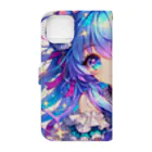 おでけけのおでかけの派手髪女の子 Book-Style Smartphone Case :back